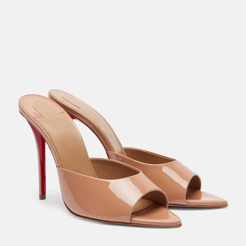 Leather Work Heels - Kadınlar için Ayakkabılar Yeni Sivri Burunlu
