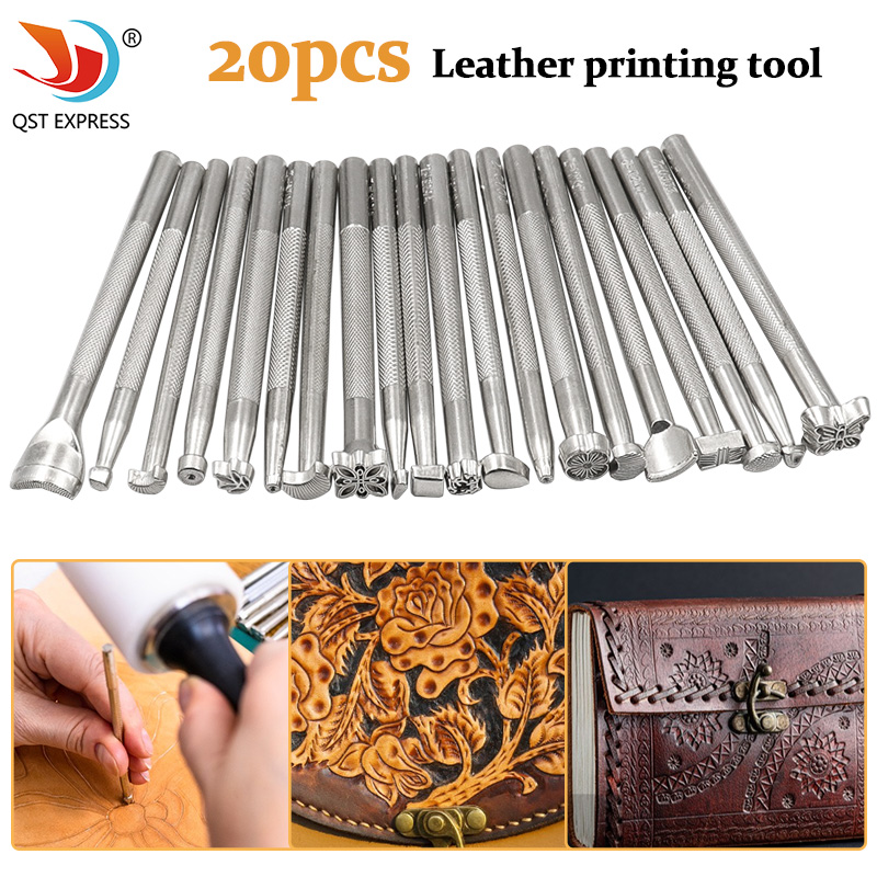 Leather Stamp Set - 20 adet Deri Damga Baskı Aracı
