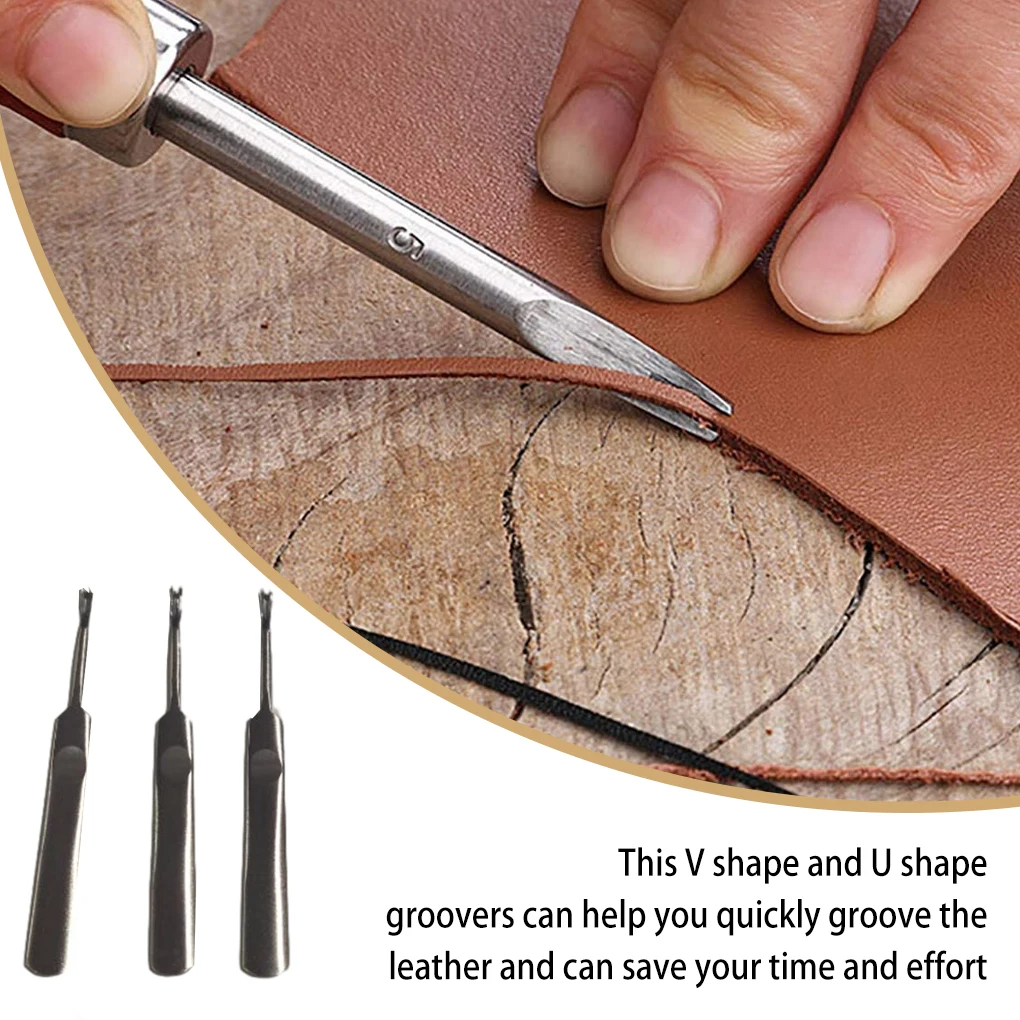 3 adet deri oluk açma seti U V - Leatherwork Edge Creaser incelemesi ve fiyatı