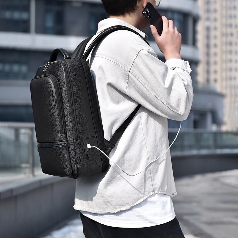 PU deri erkek sırt çantası USB - Leatherwork Bag incelemesi ve fiyatı