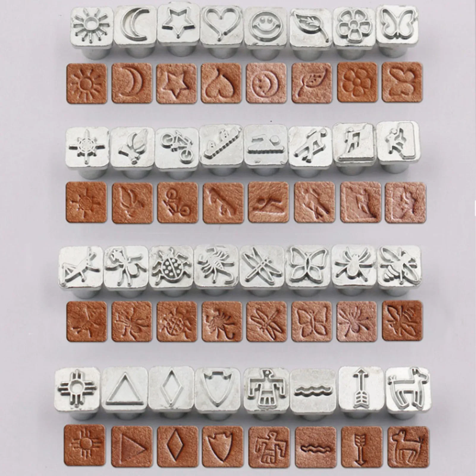 32 adet karikatür hayvan bitki - Leather Stamp Set incelemesi ve fiyatı