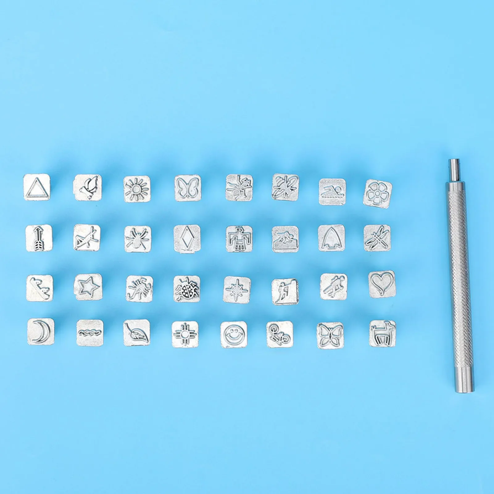 32 adet karikatür hayvan bitki - Leather Stamp Set incelemesi ve fiyatı