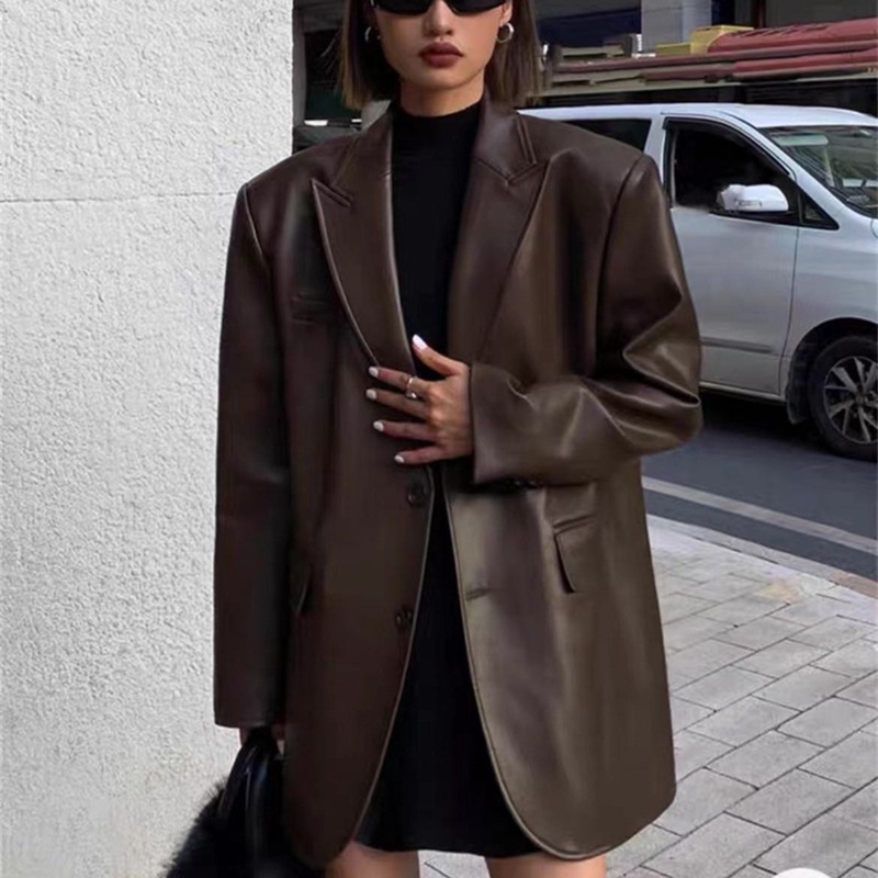Sonbahar Kış PU Deri İş Blazer - Leather Work Jacket incelemesi ve fiyatı