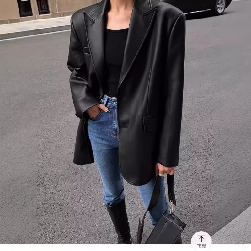 Sonbahar Kış PU Deri İş Blazer - Leather Work Jacket incelemesi ve fiyatı