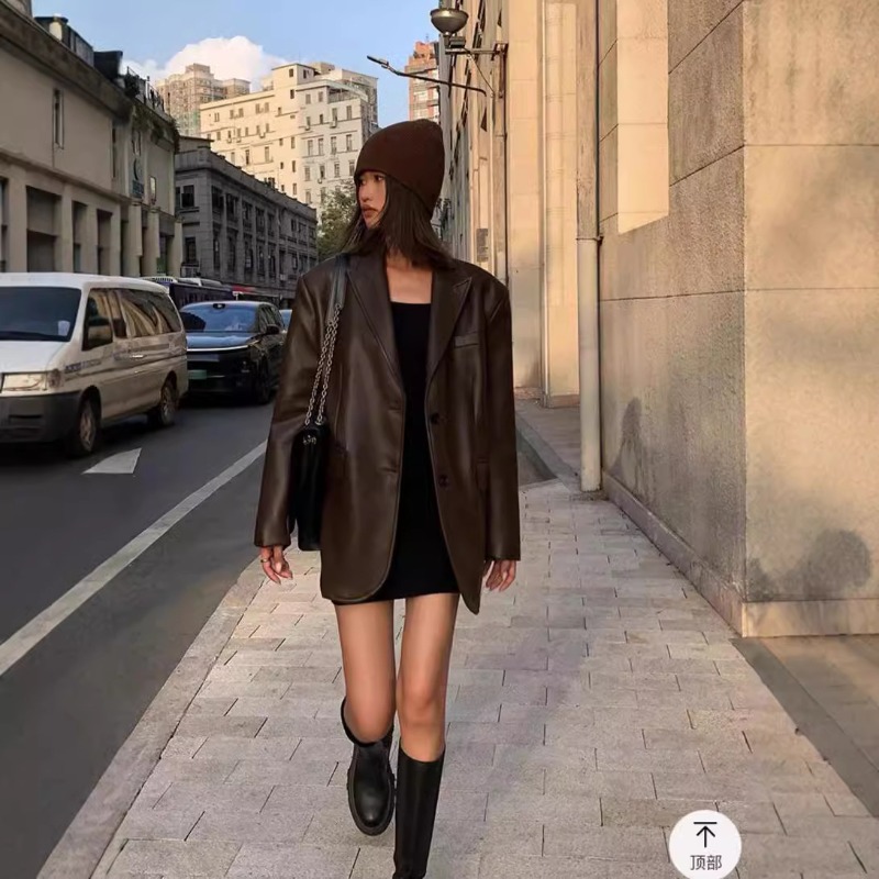 Sonbahar Kış PU Deri İş Blazer - Leather Work Jacket incelemesi ve fiyatı