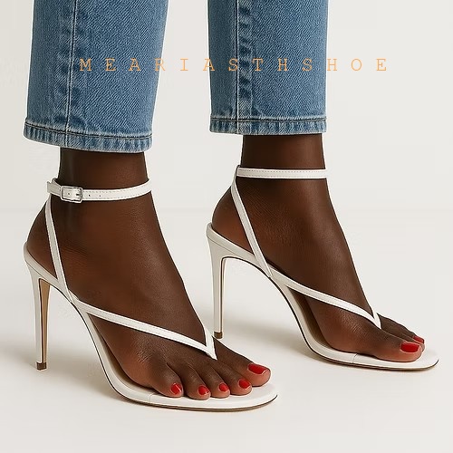 Bej Siyah Çapraz Askılı Parmak - Leather Work Heels incelemesi ve fiyatı